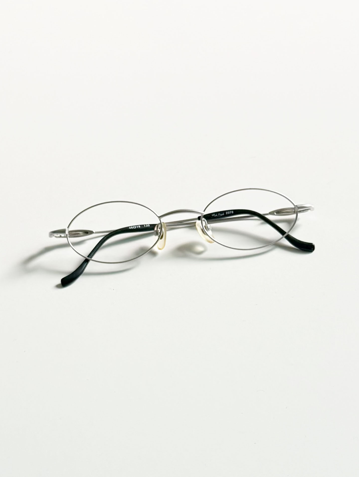90's PINK FLOYD Silver Slim Oval Metal Glasses