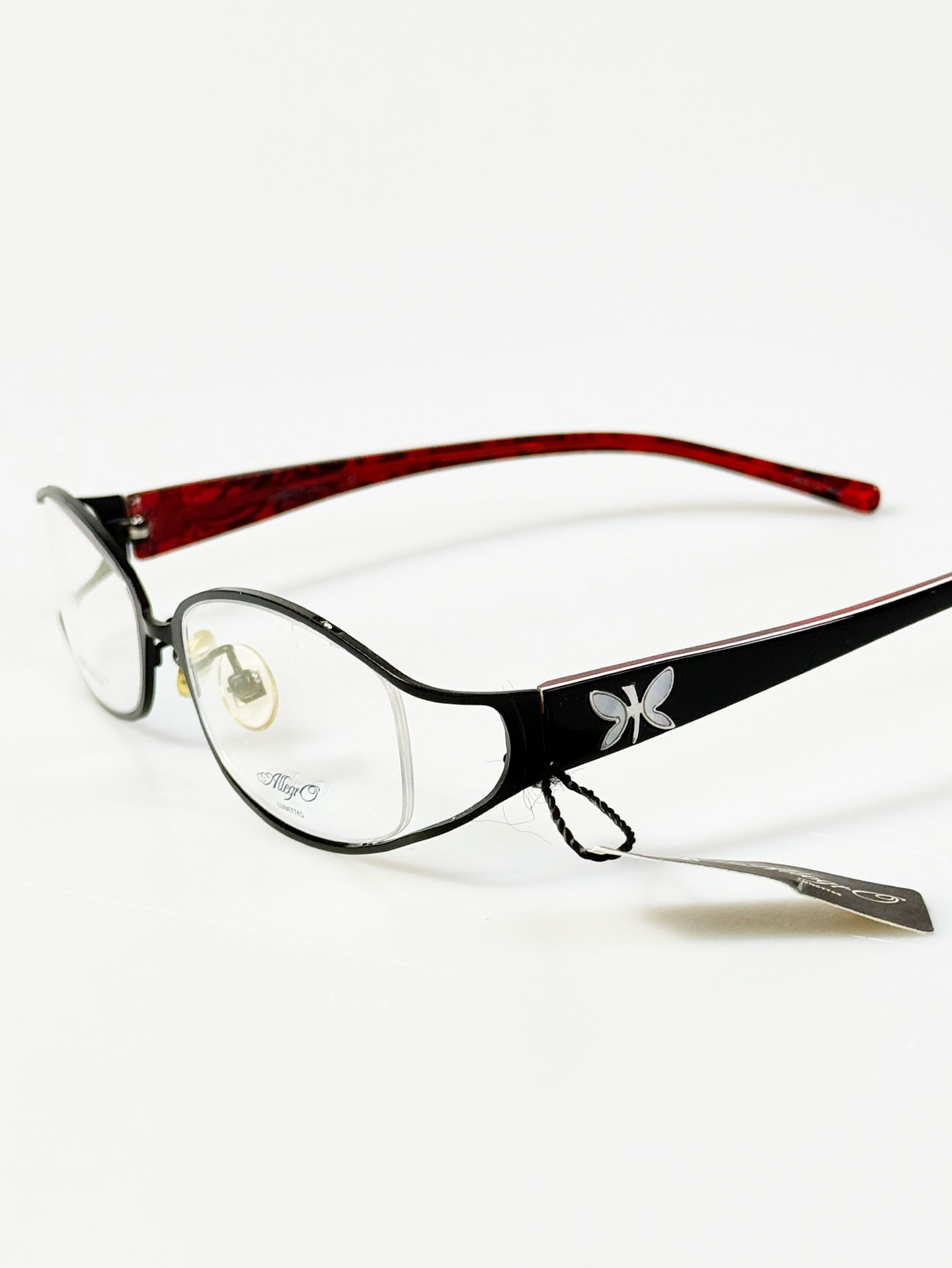 ALLEGRO Black Metal Slim Square Frame Glasses