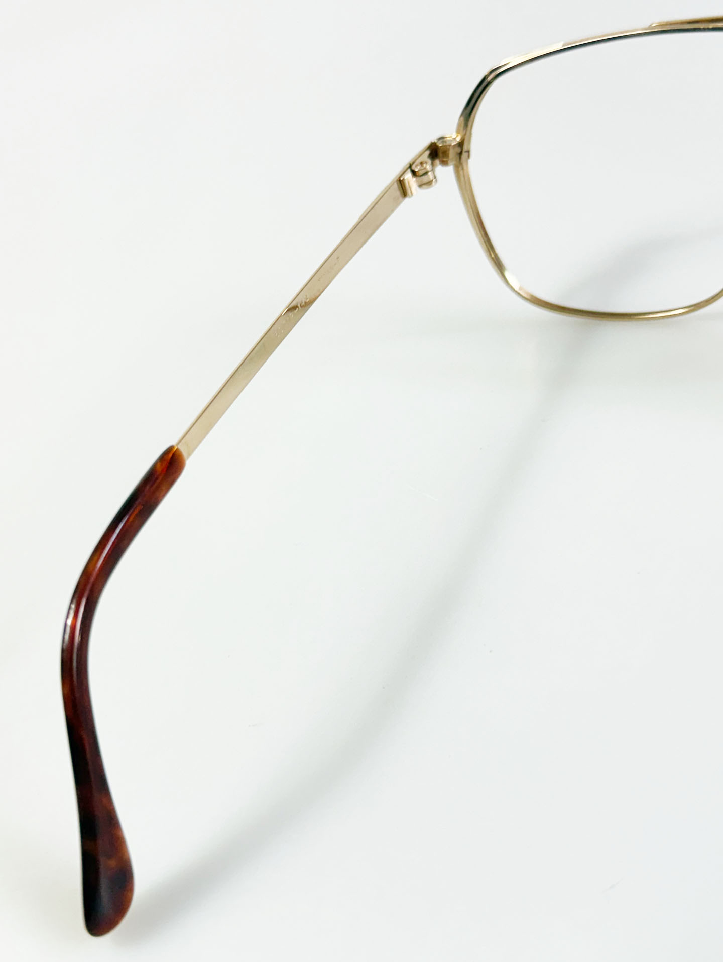 90's TECHNOS Gold Titanium Square Boeing Metal Glasses