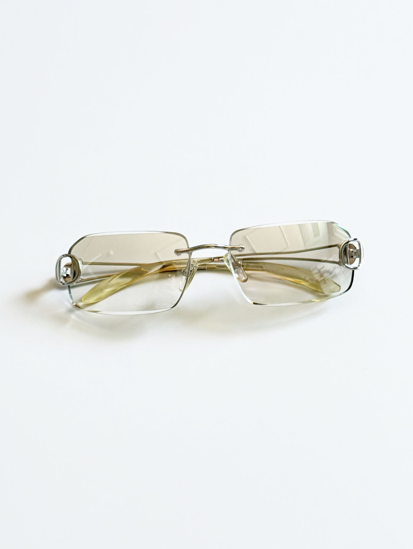 CAPRIO Rimless Square Metal Tinted Sunglasses