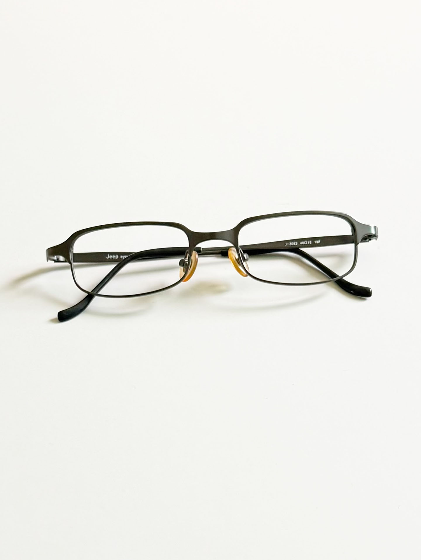 JEEP Dark Silver Slim Square Metal Glasses