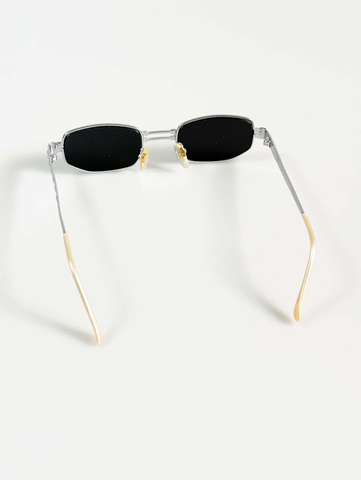 90's SUNNY Silver Metal Slim Square Sunglasse
