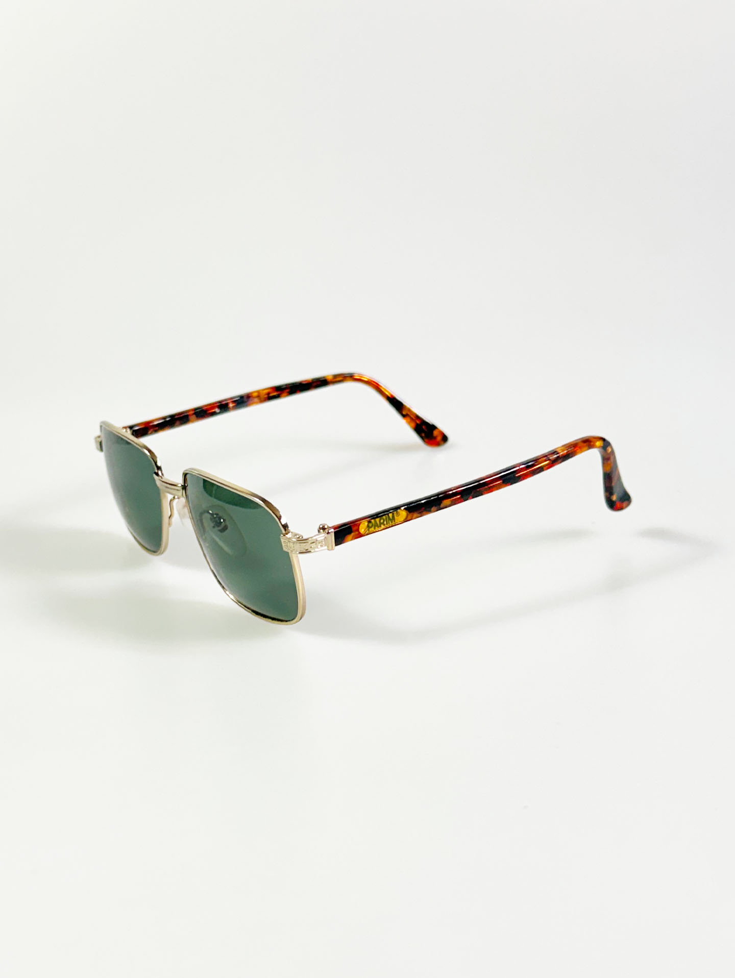 90's PARIM Gold Slim Square Metal Sunglasses