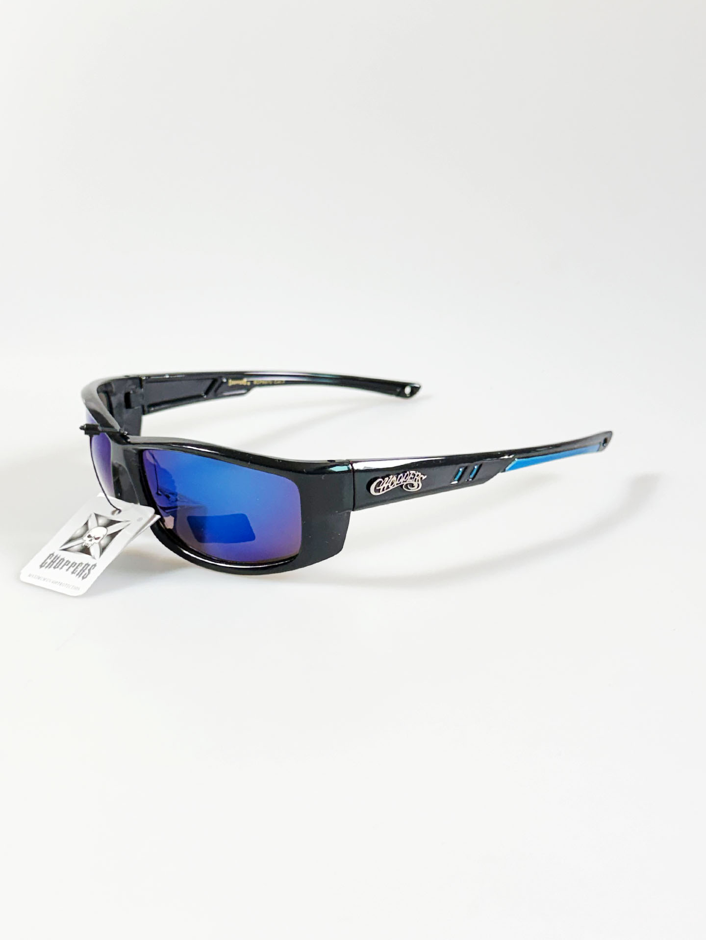 CHOPPERS Wraparound Black Blue Biker Sunglasses