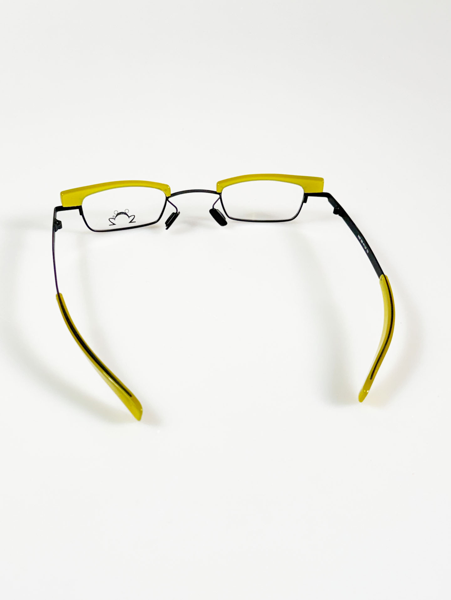 Eye’DC Black & Lime Frog-Inspired Square Combination Frame Glasses (made in France)