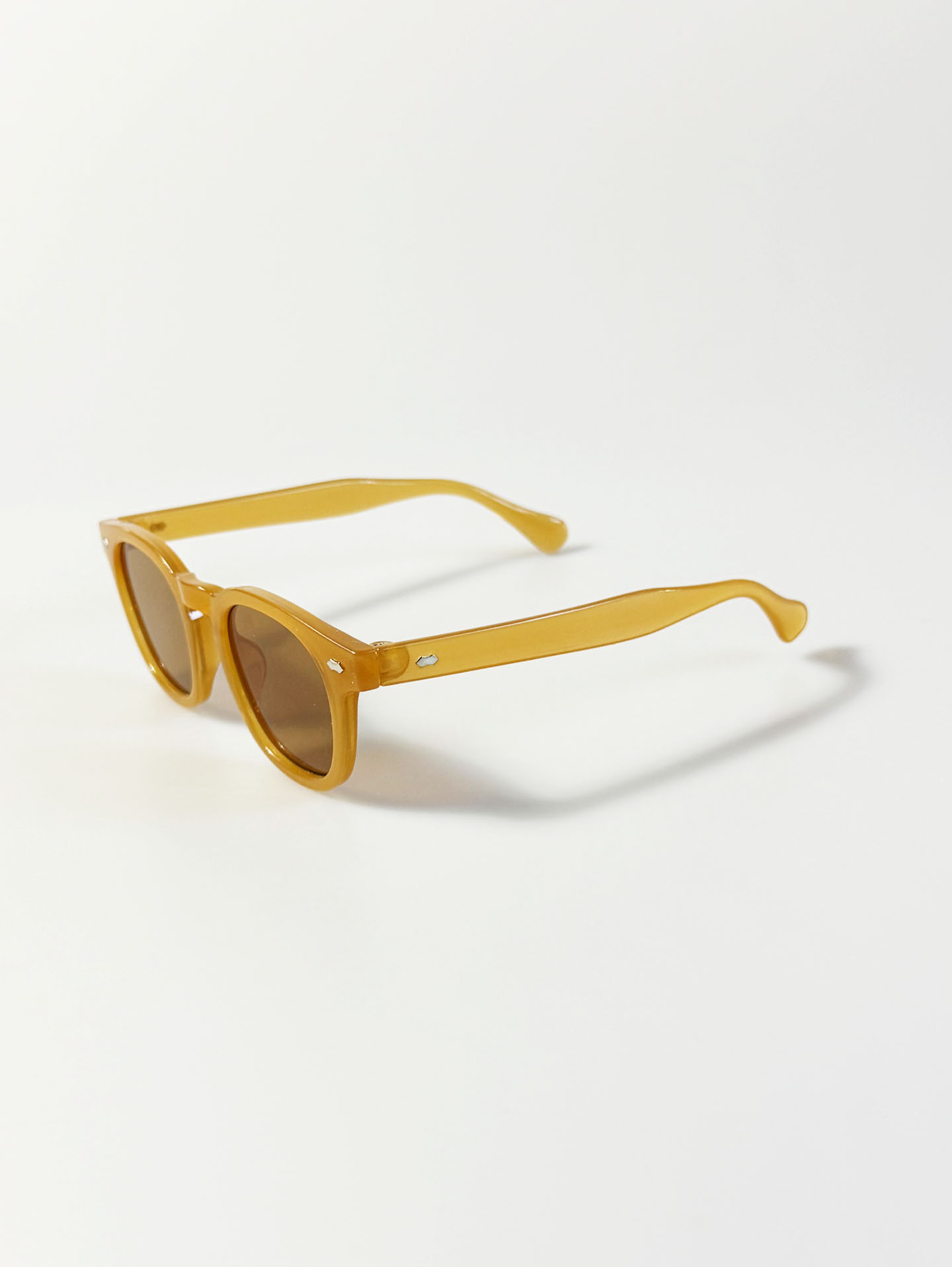 Amber Yellow Bold Square Frame Tint Sunglasses