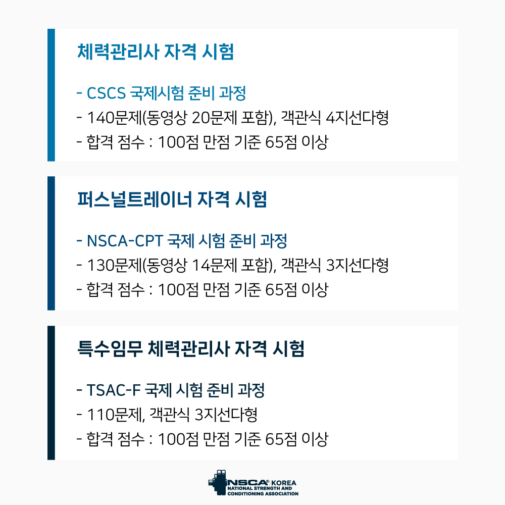 2023년 7월 8일(토) NSCA Korea 자격시험 및 접수 안내 (서울) : NSCA KOREA