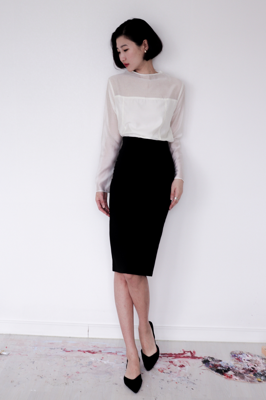 Grace Sheer Blouse_Ivory