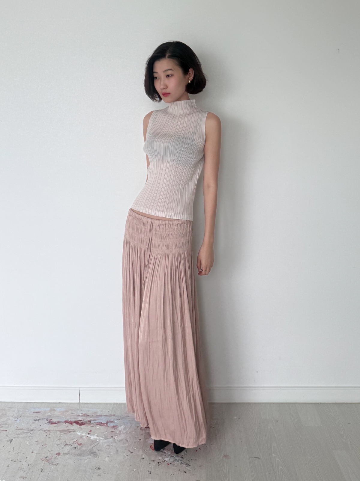 Étoile Wrinkle Maxi Skirt_Black