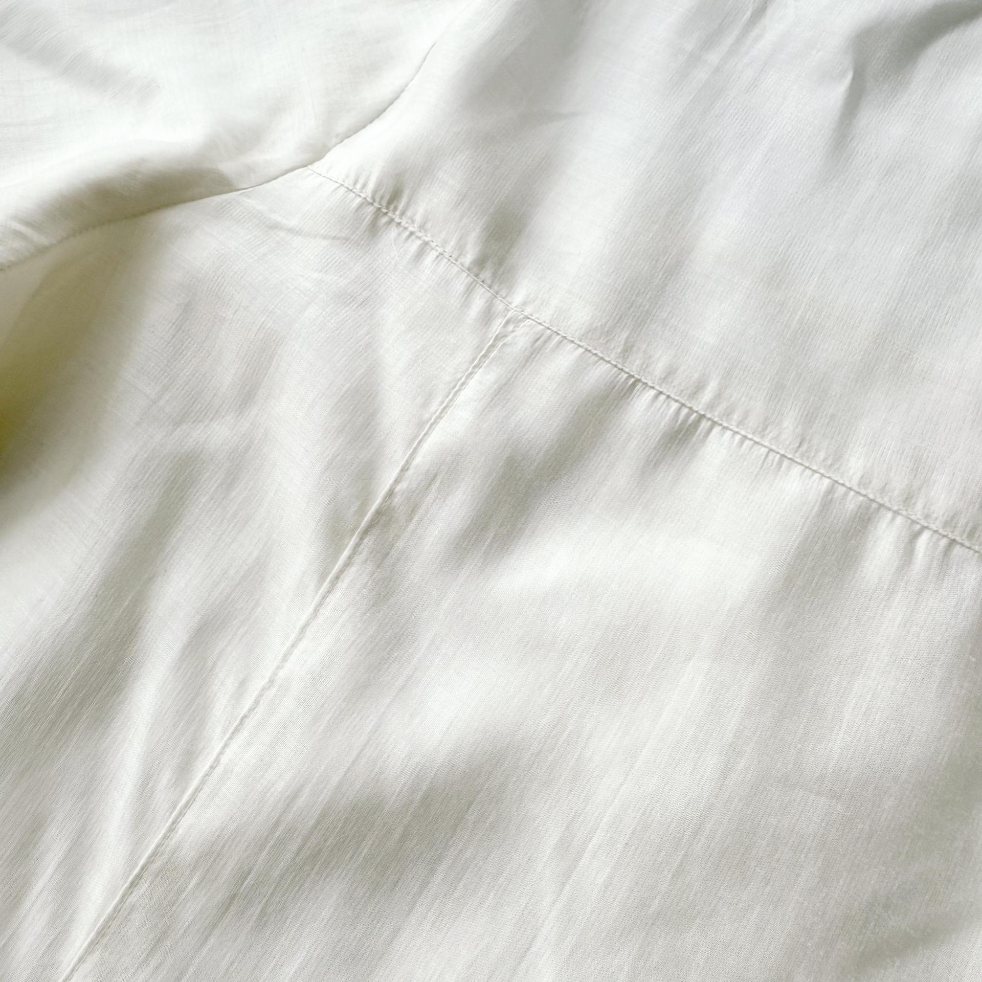 Scarf Collar Silky Blouse_Ivory