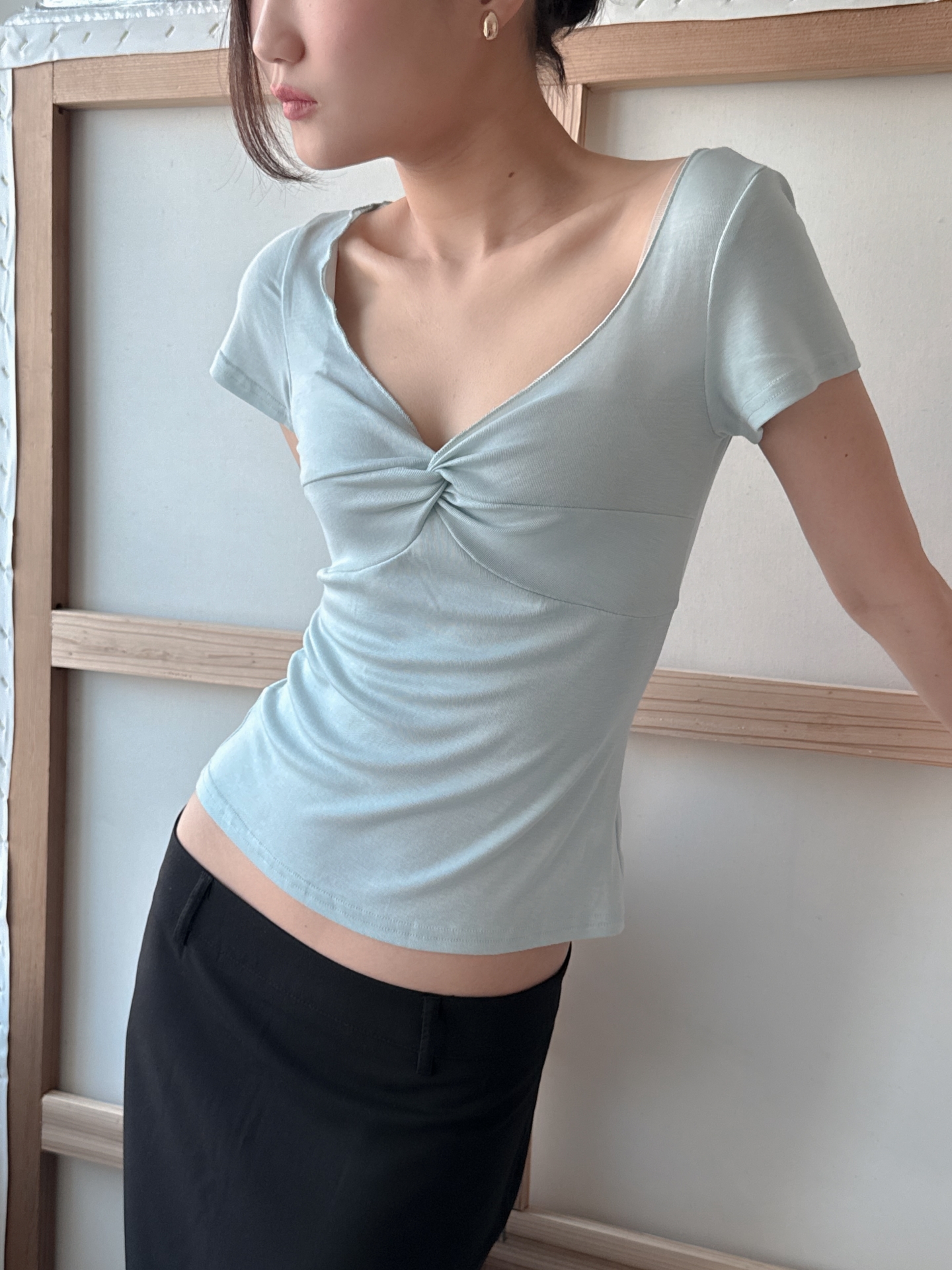 Soft Twist T-Shirt_Pale Blue