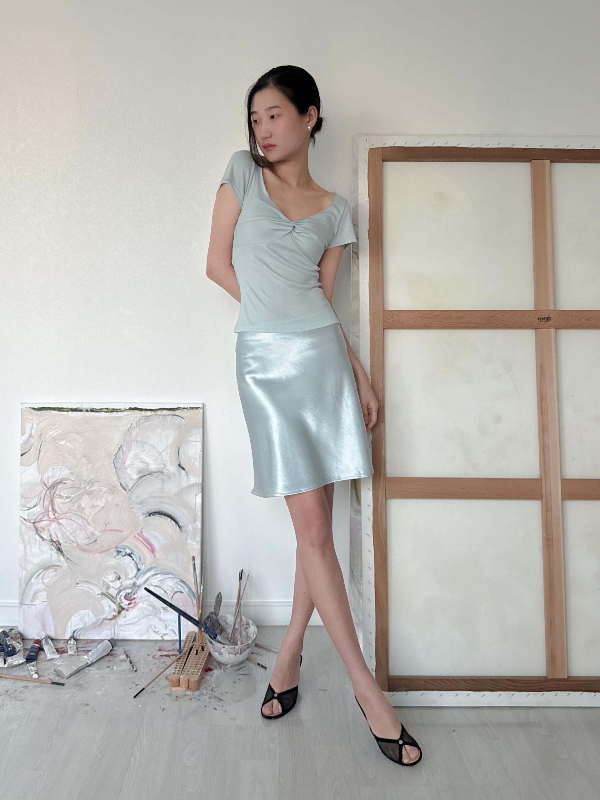 Soft Twist T-Shirt_Pale Blue