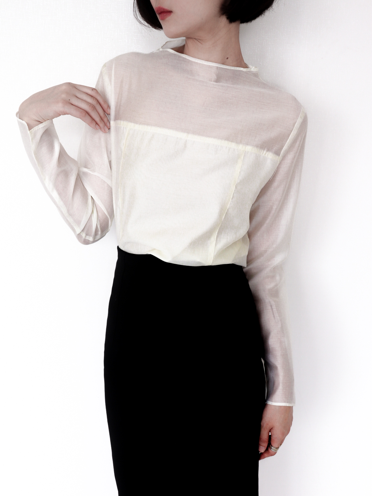 Grace Sheer Blouse_Ivory