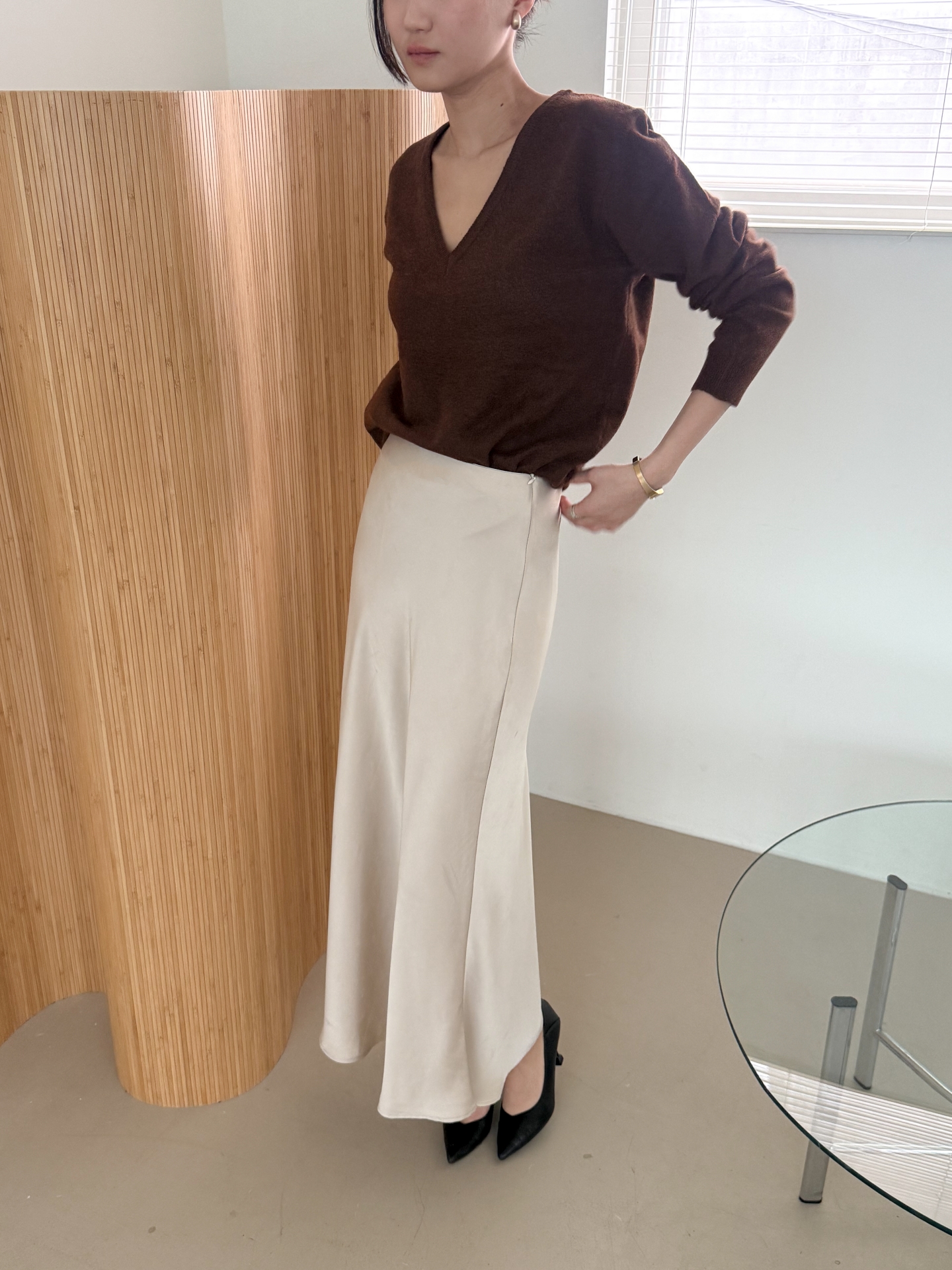 Relaxed Deep V-Neck Knit_(5 colors)