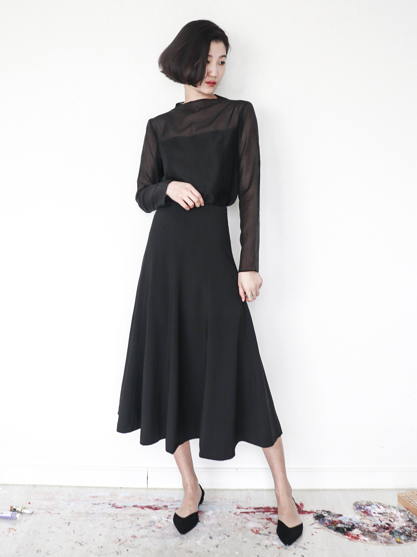 Grace Sheer Blouse_Ivory