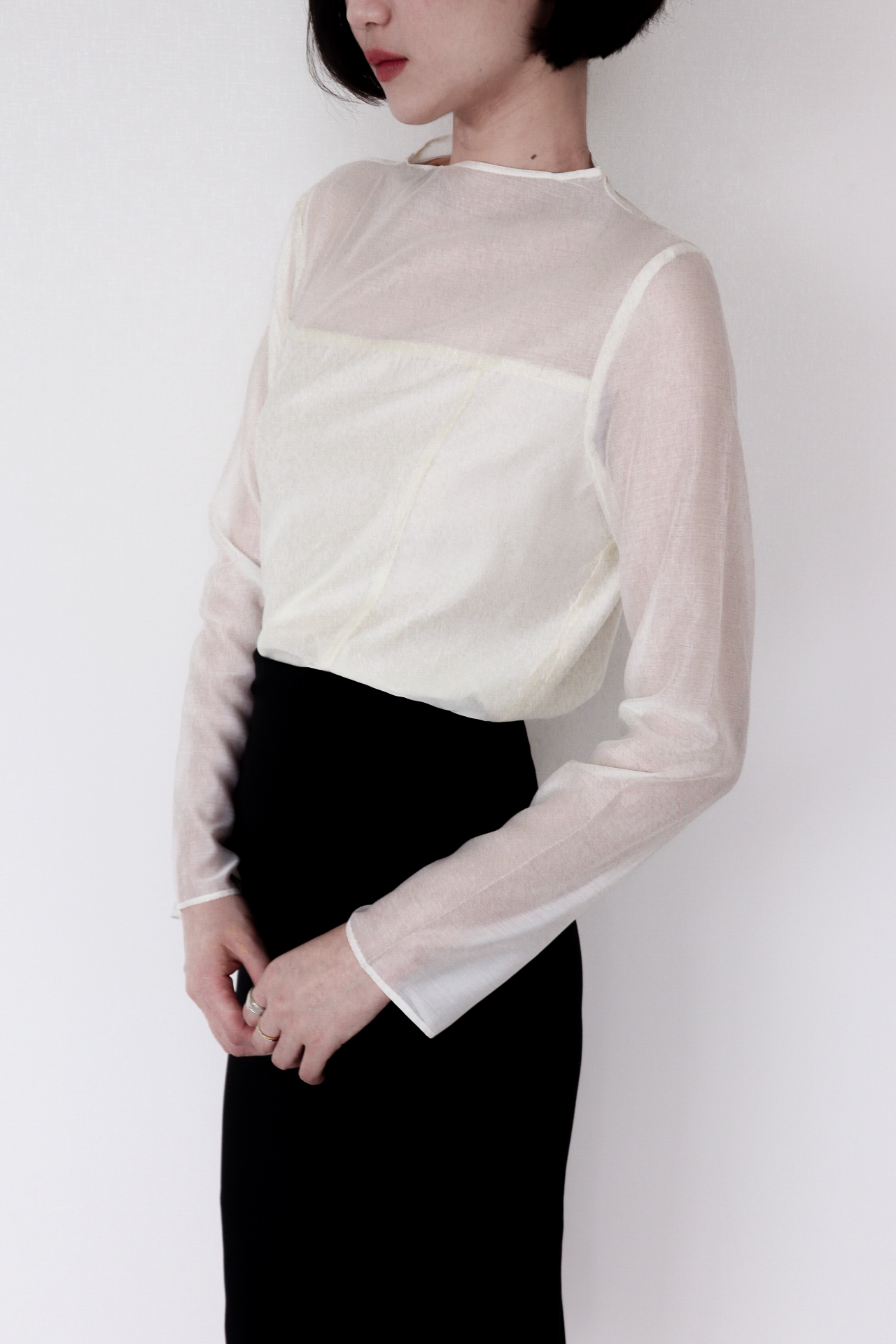 Grace Sheer Blouse_Ivory