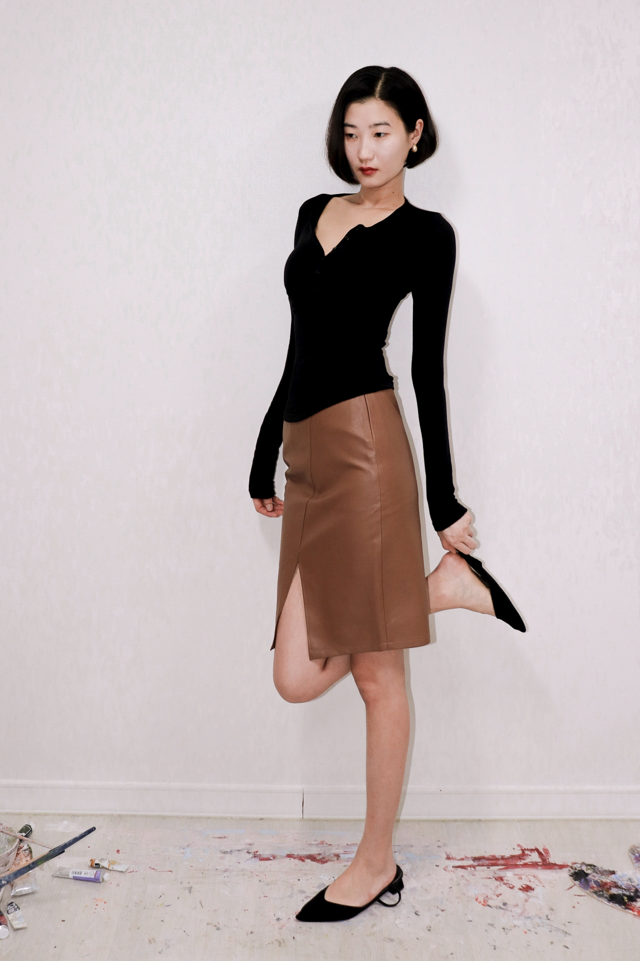 Slim Henley Tee_Black