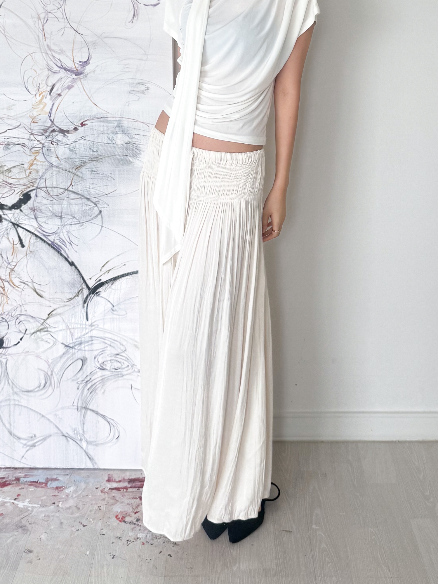 Étoile Wrinkle Maxi Skirt_Black