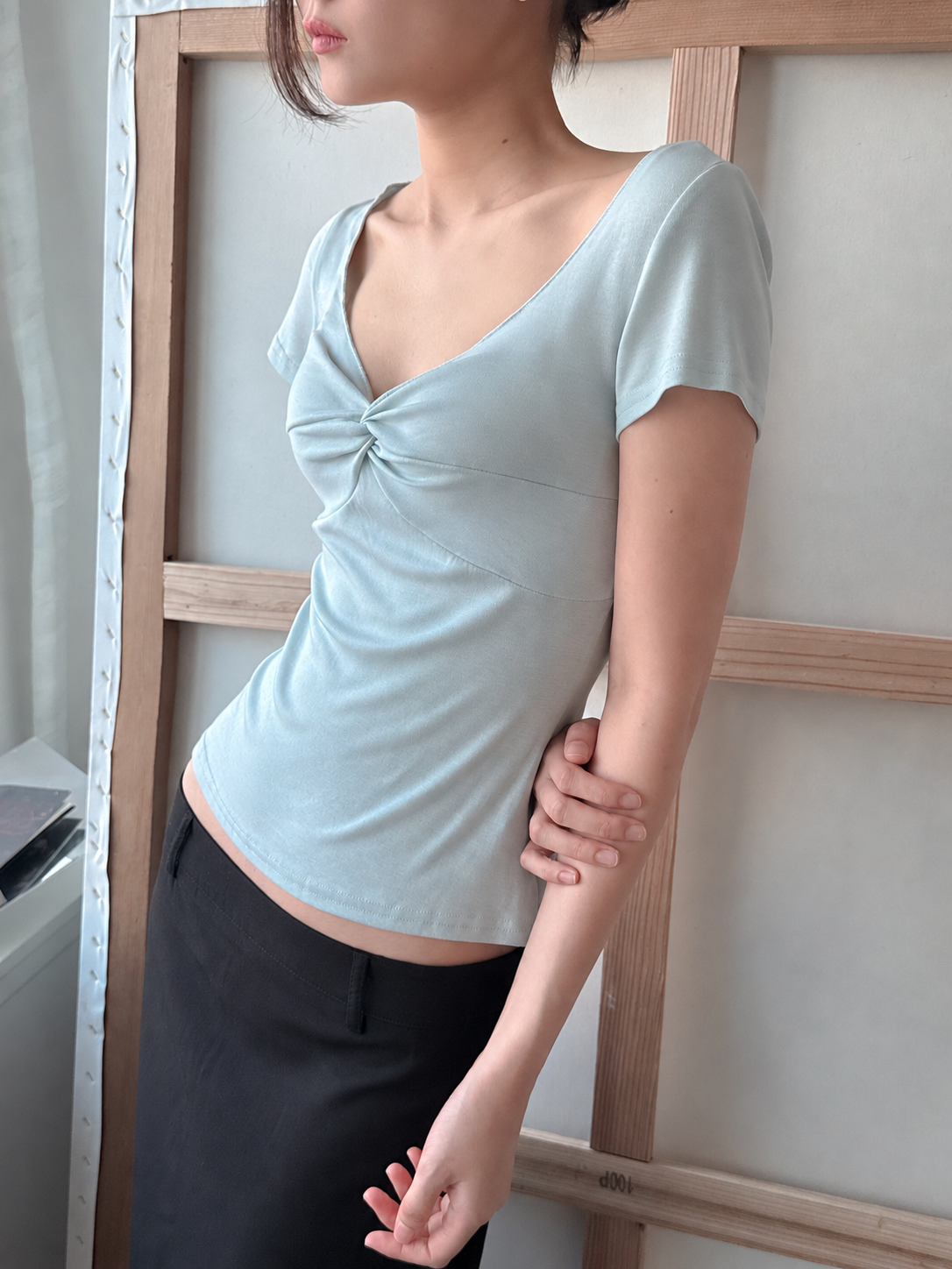 Soft Twist T-Shirt_Pale Blue