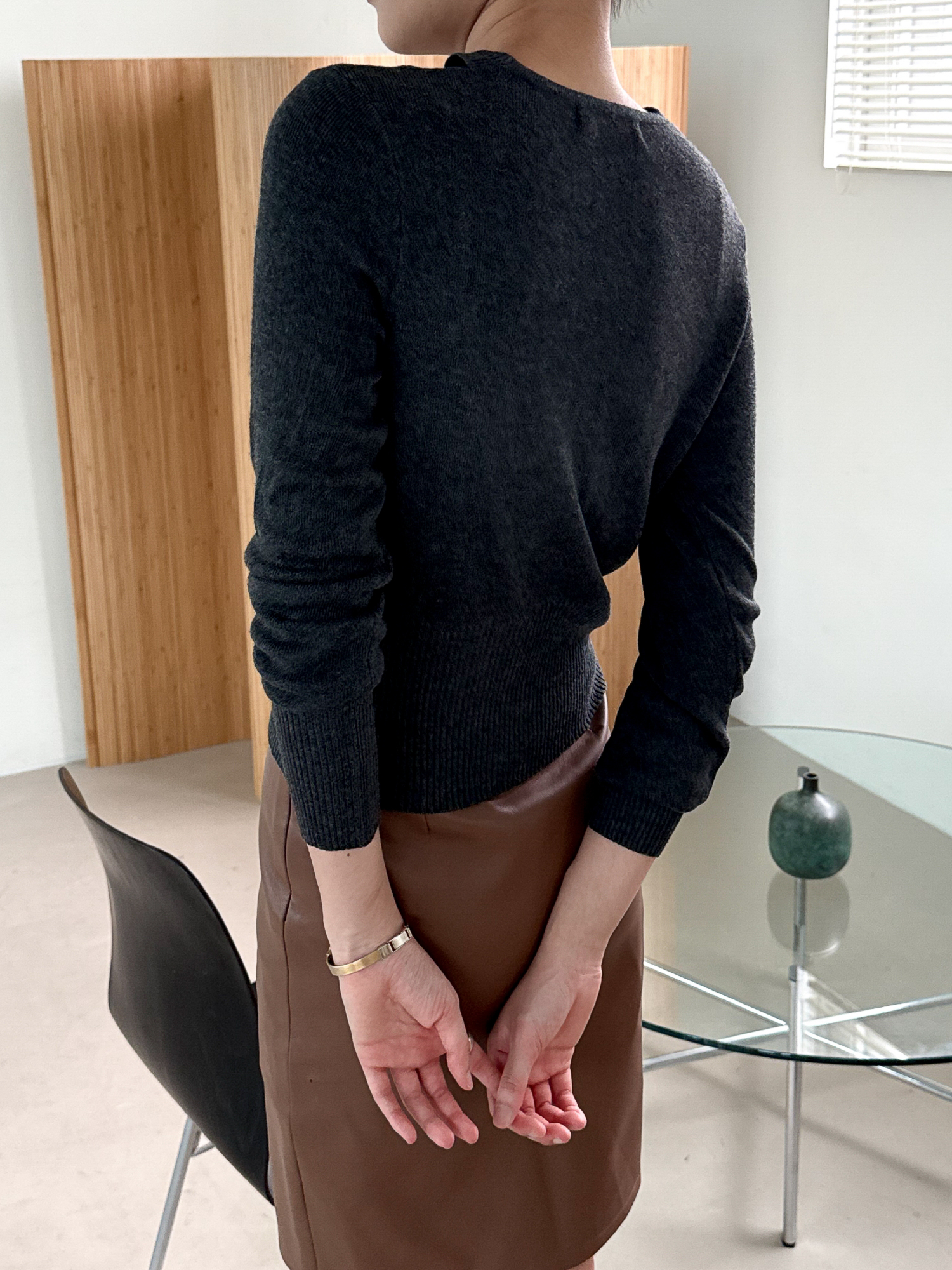 Hourglass Rib Knit_Charcoal