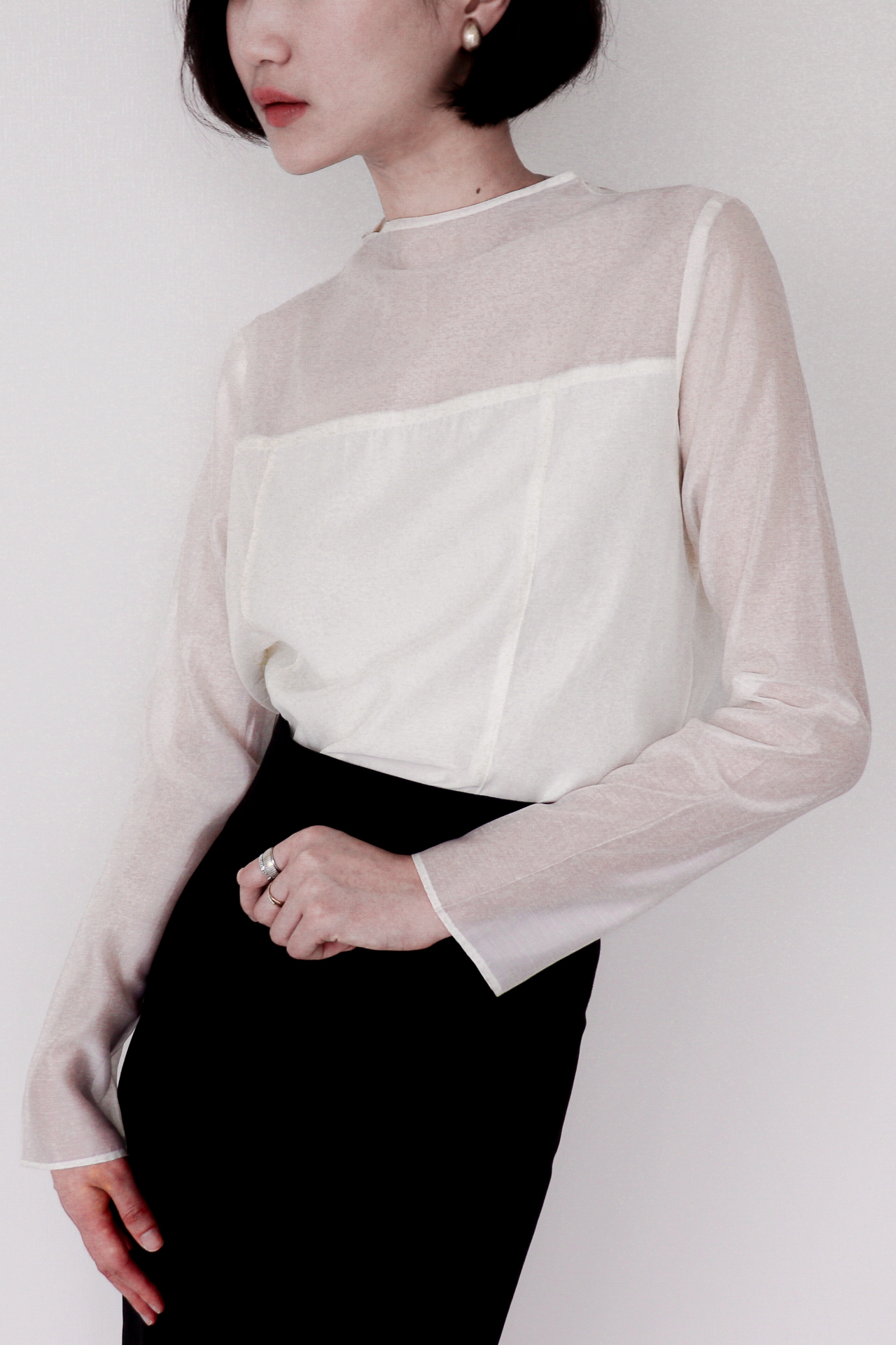 Grace Sheer Blouse_Ivory