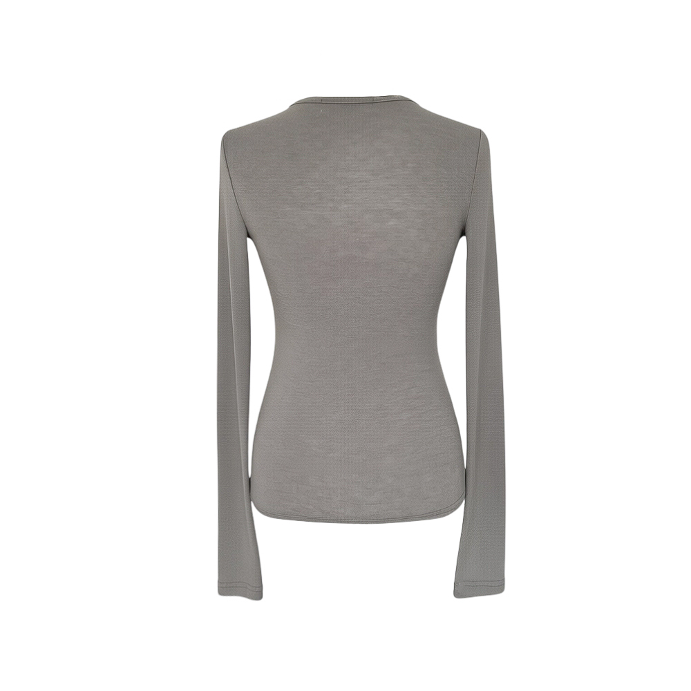 Scarf Collar Silky Blouse_Ivory