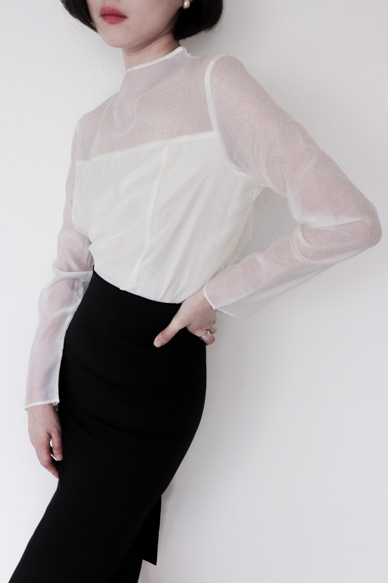 Grace Sheer Blouse_Ivory