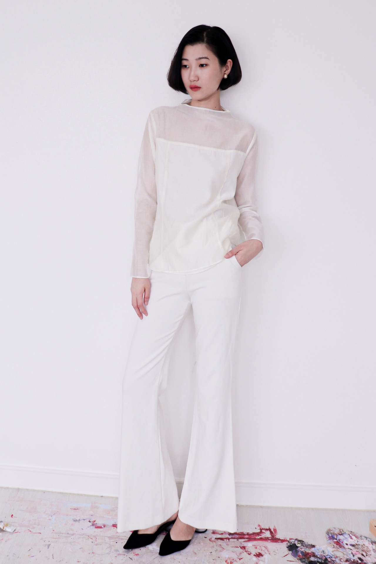Grace Sheer Blouse_Black