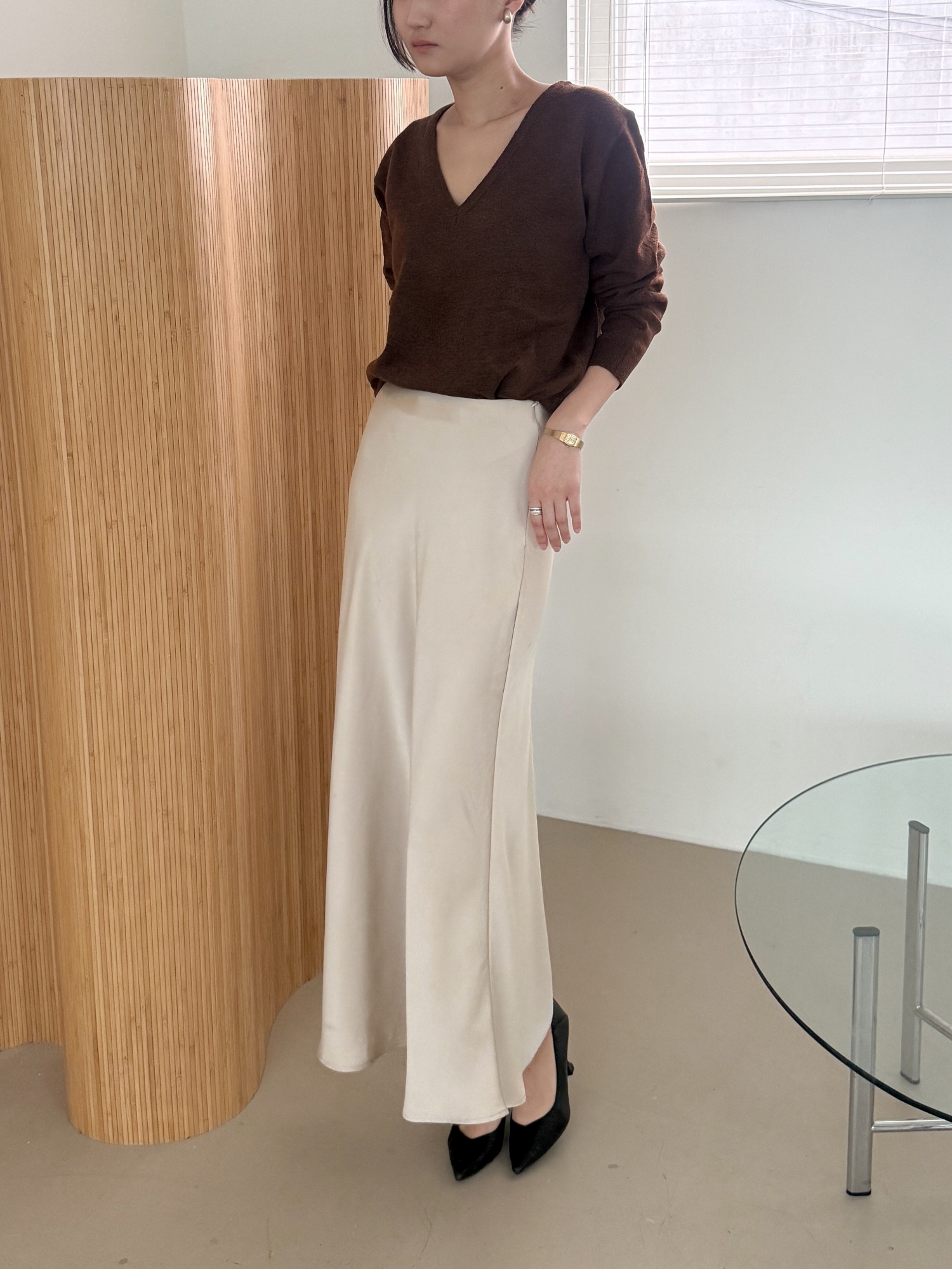Relaxed Deep V-Neck Knit_(5 colors)