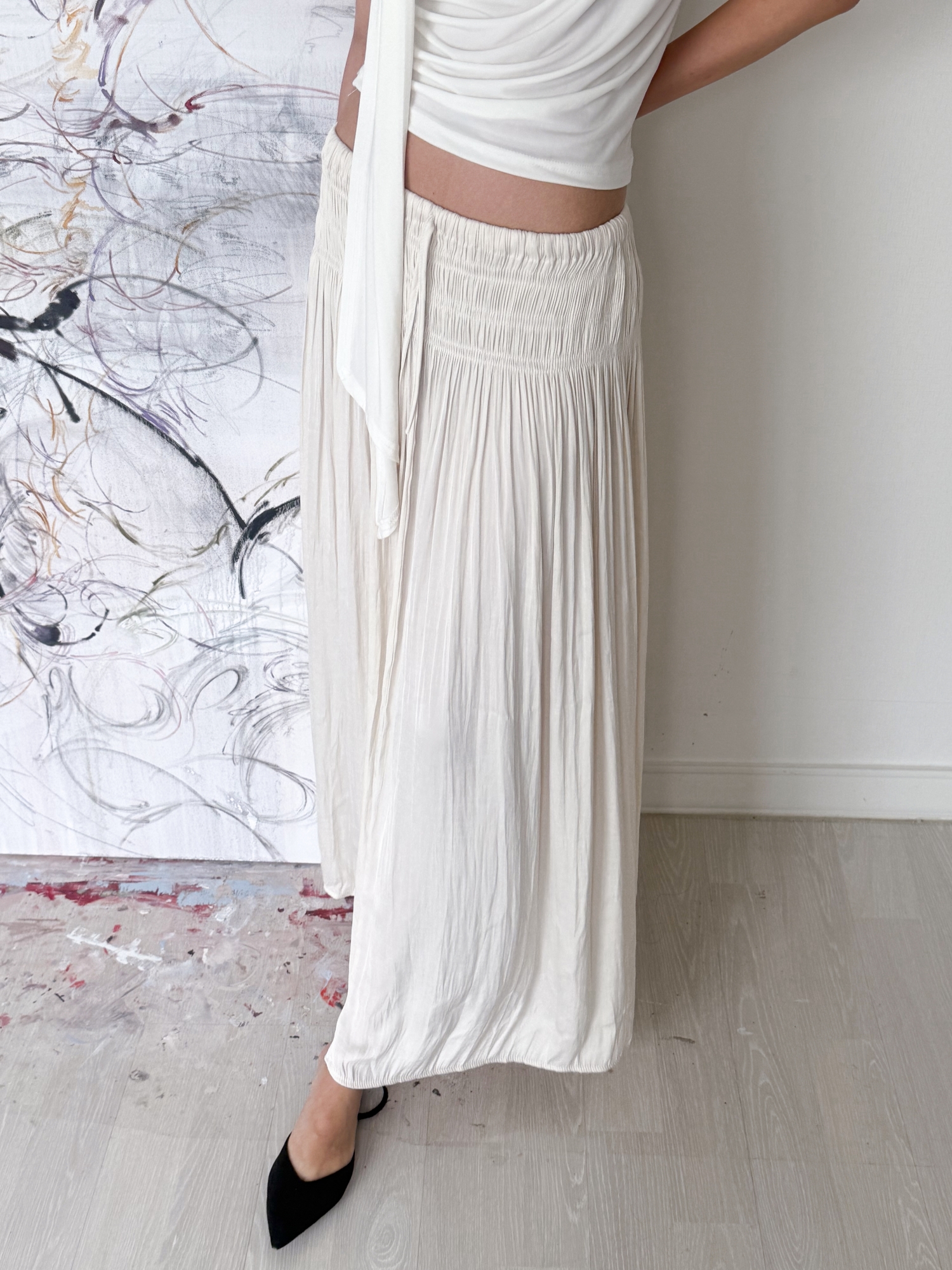 Étoile Wrinkle Maxi Skirt_Black