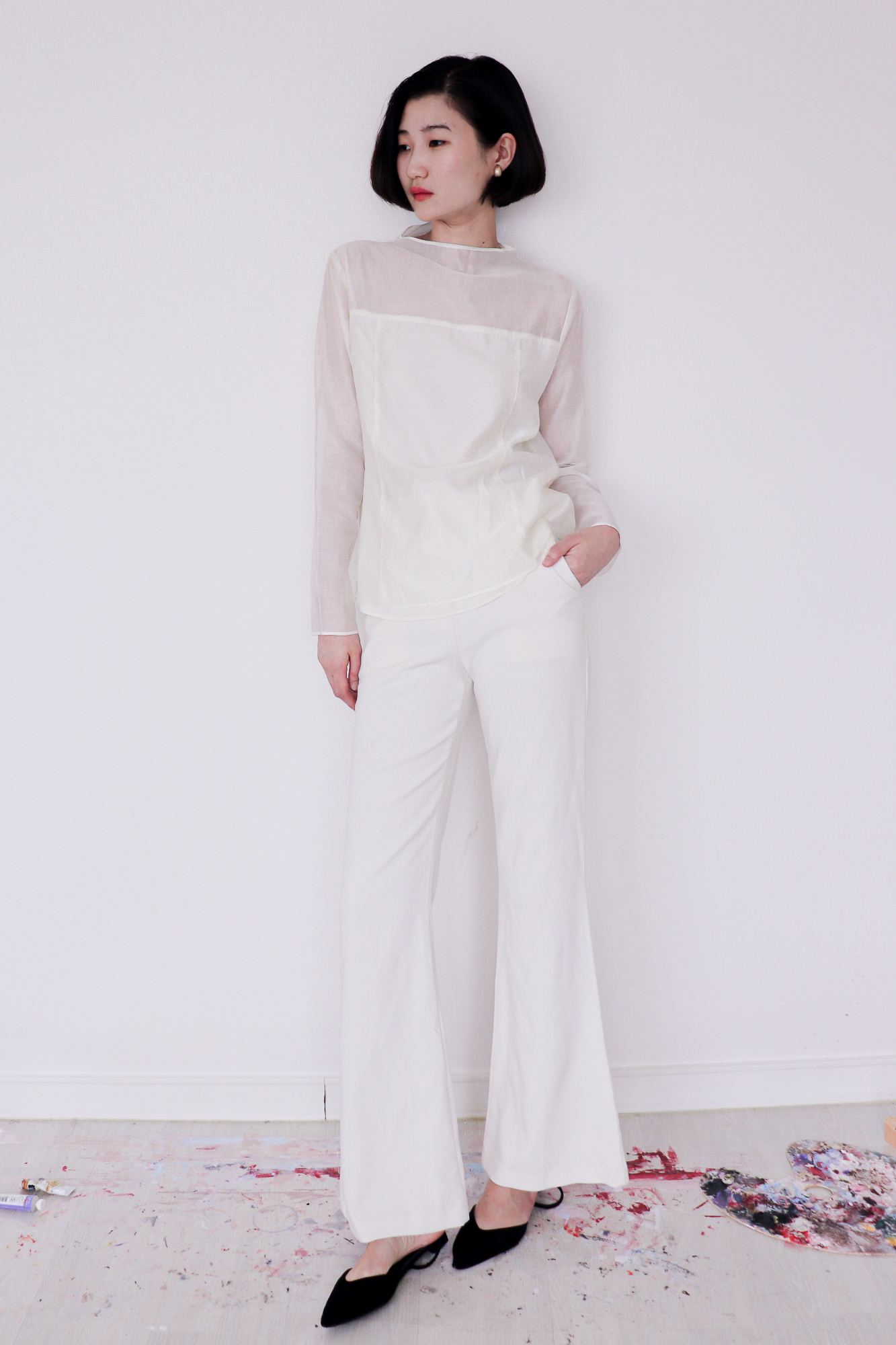 Grace Sheer Blouse_Black