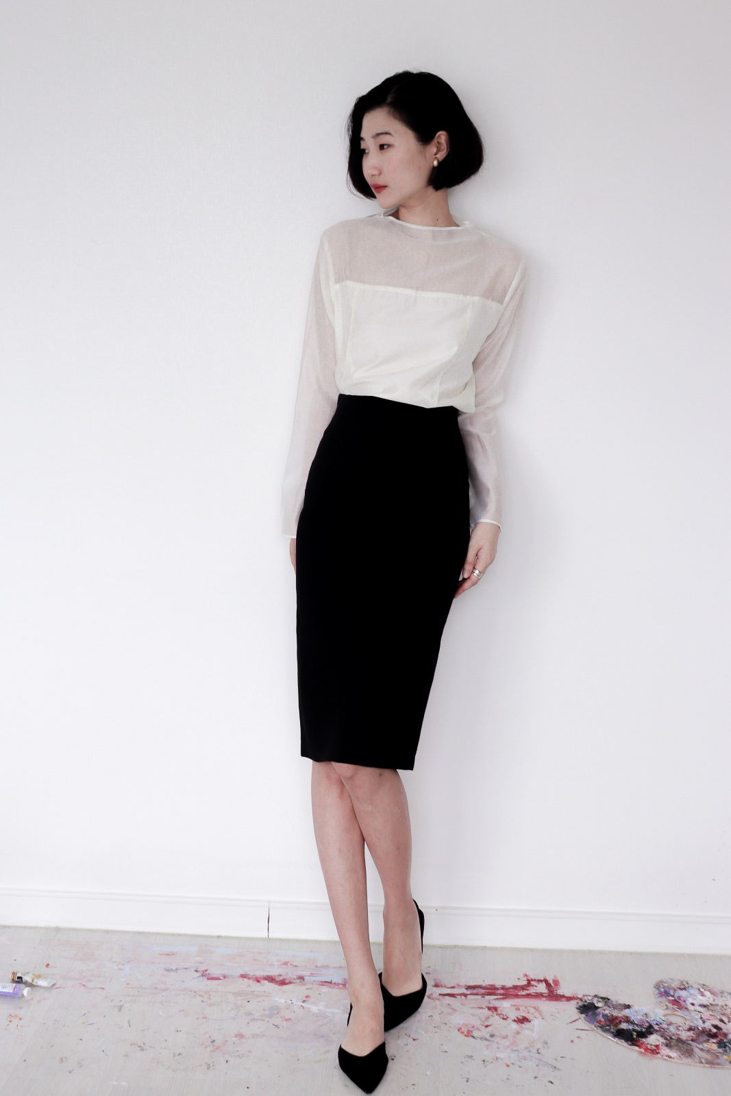 Grace Sheer Blouse_Ivory