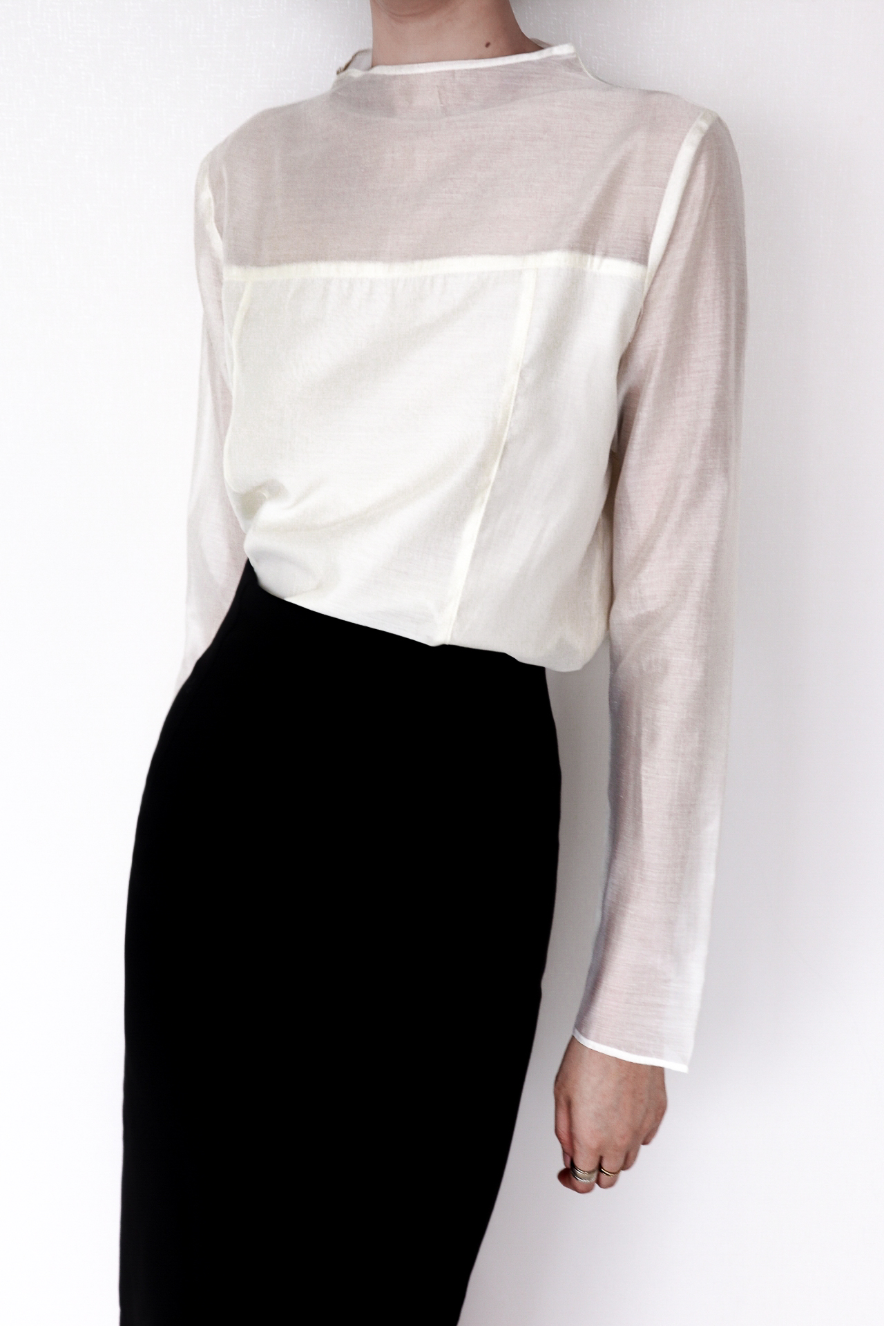 Grace Sheer Blouse_Ivory