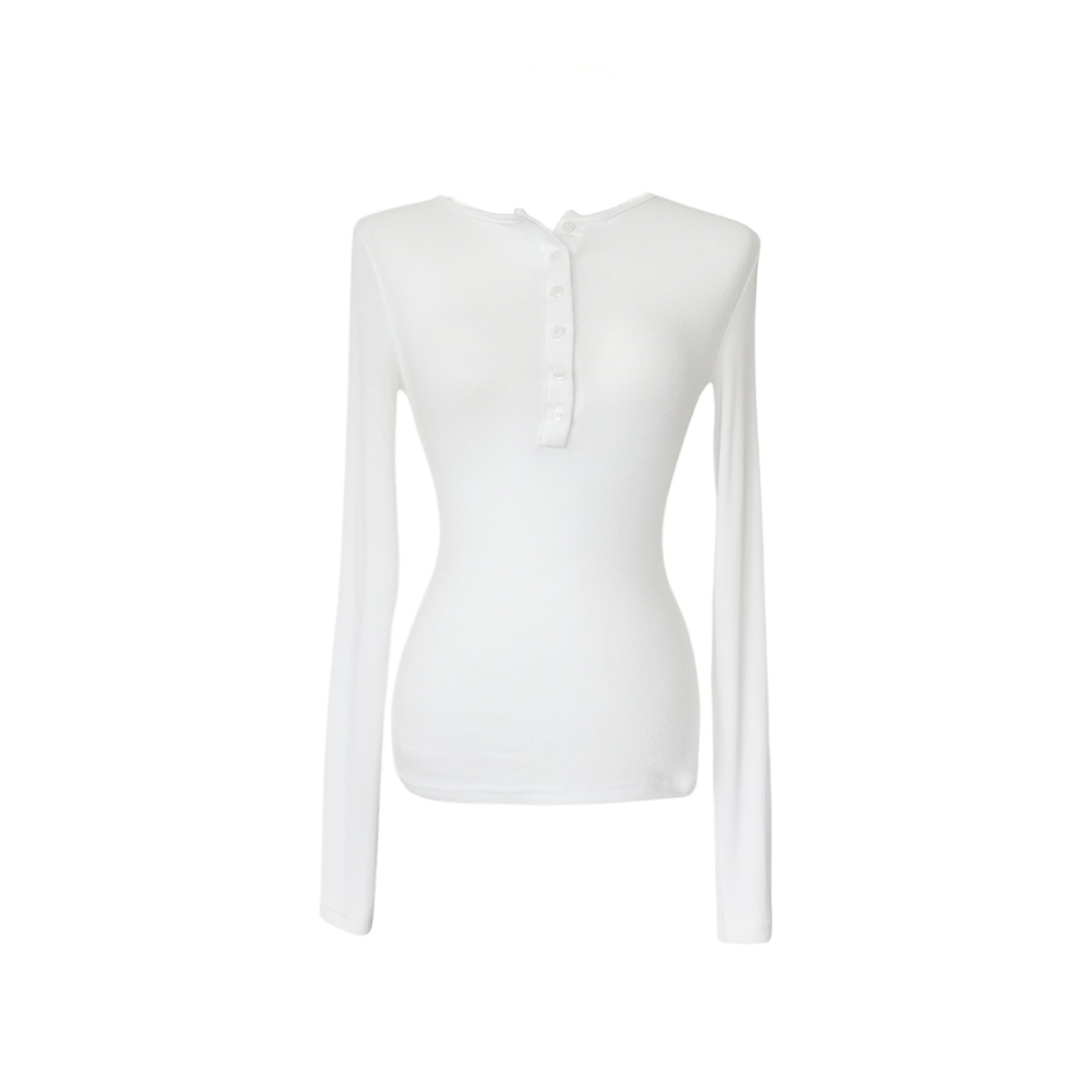Scarf Collar Silky Blouse_Ivory