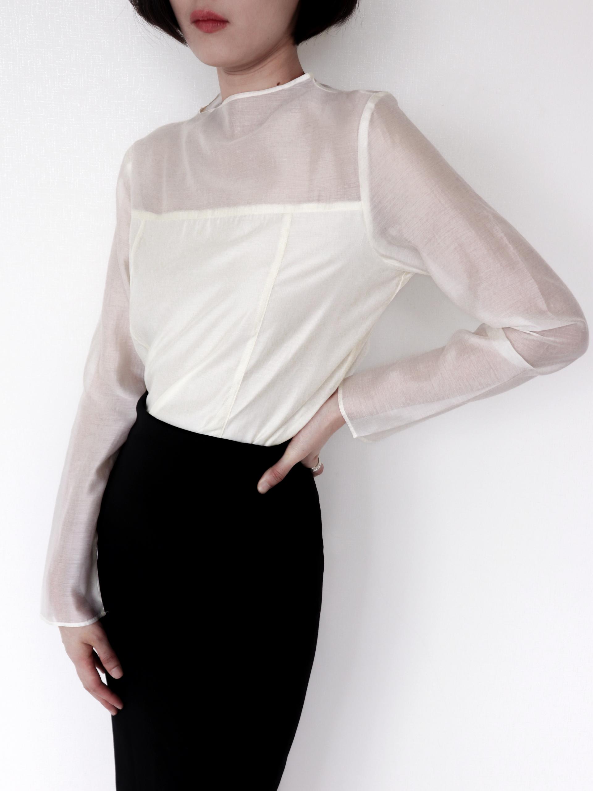 Grace Sheer Blouse_Ivory