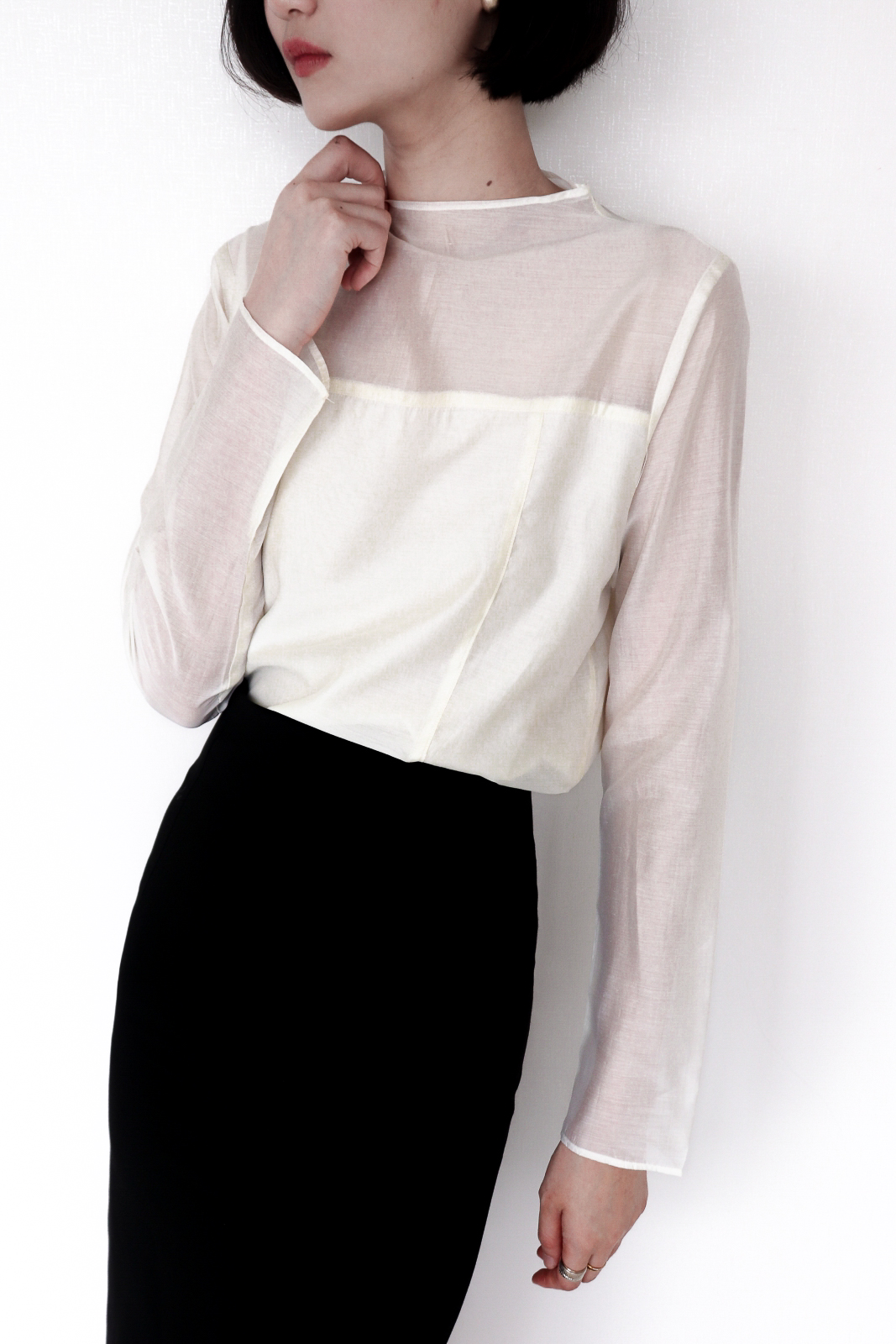 Grace Sheer Blouse_Ivory