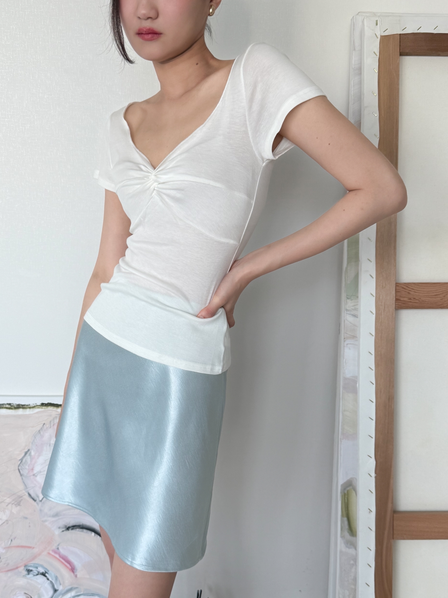Soft Twist T-Shirt_Pale Blue