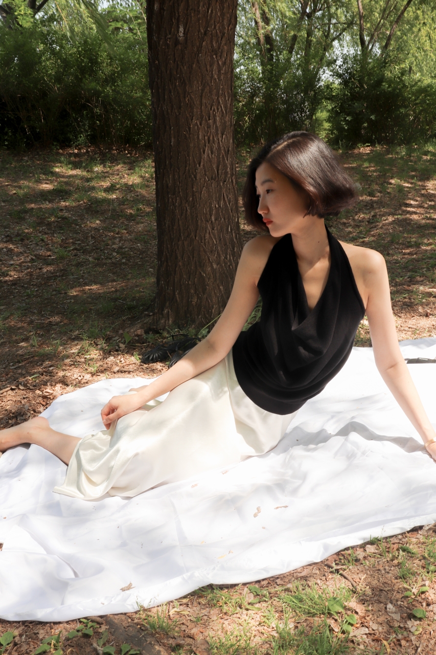 Fluid Satin Maxi Skirt_Ivory