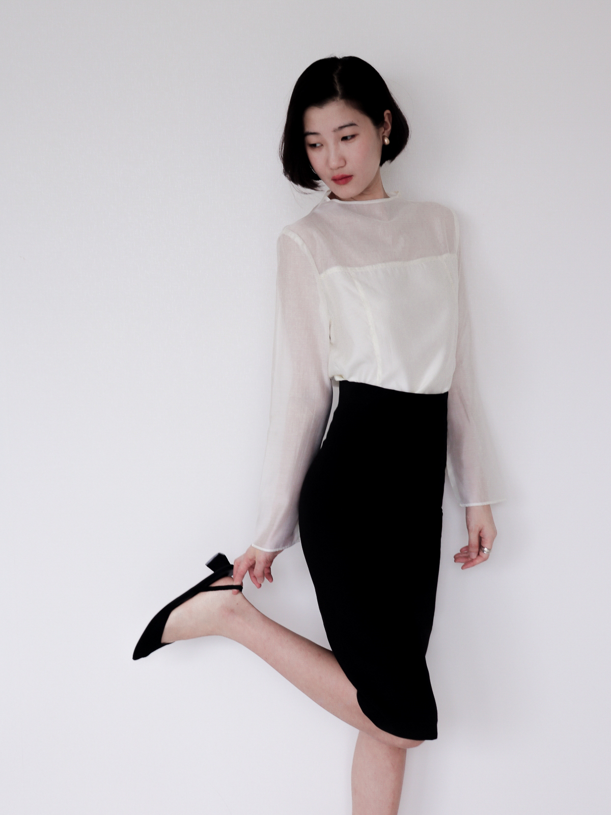 Grace Sheer Blouse_Ivory
