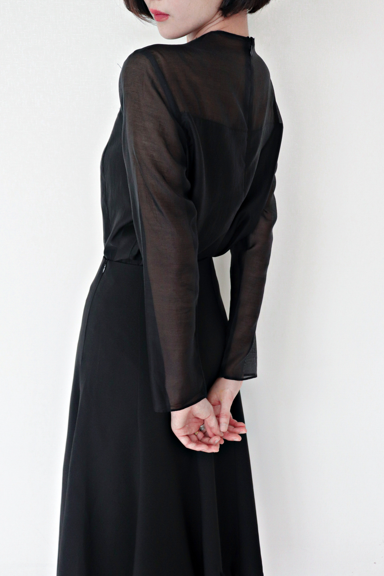 Grace Sheer Blouse_Black