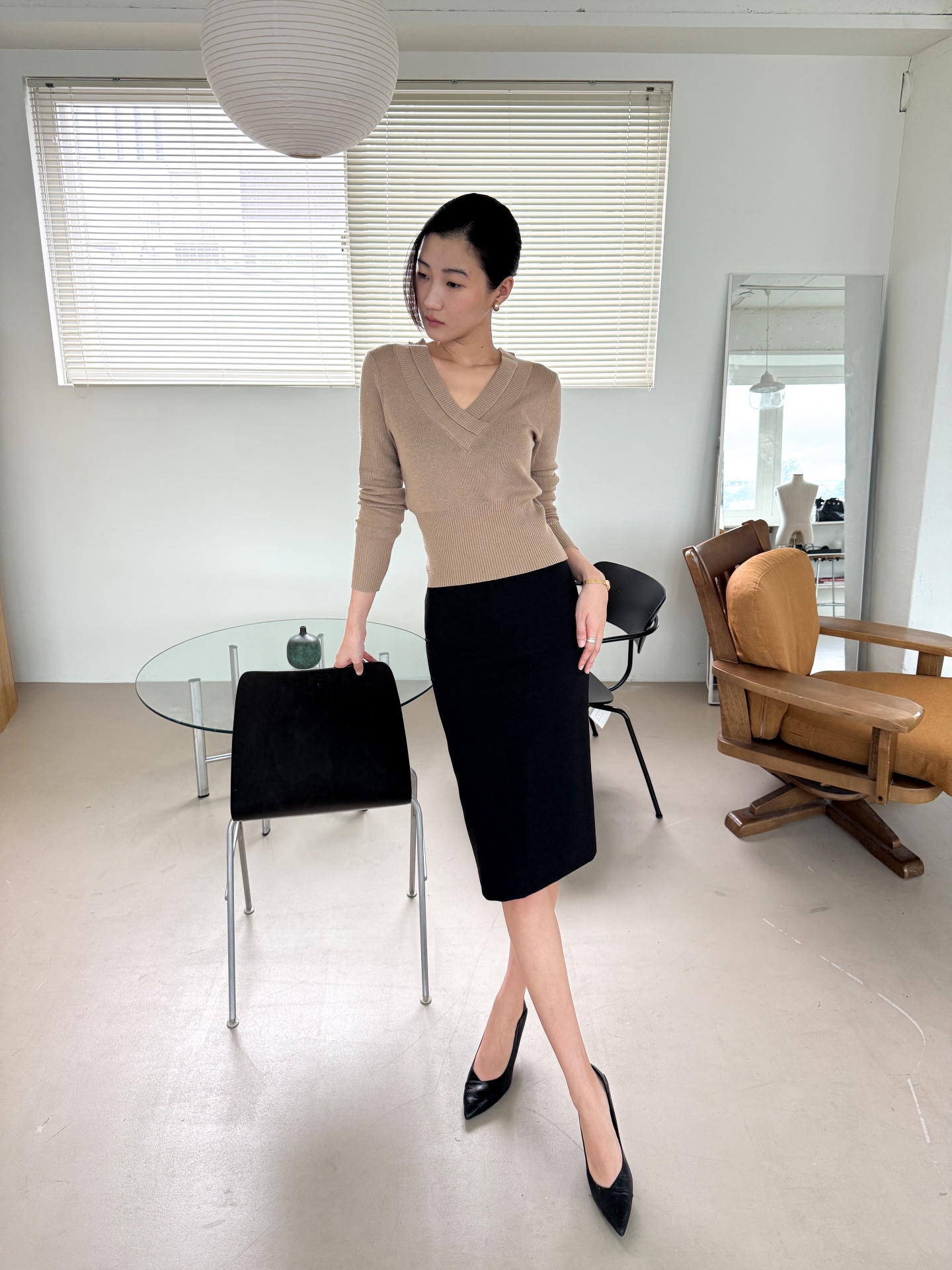 Hourglass Rib Knit_Beige