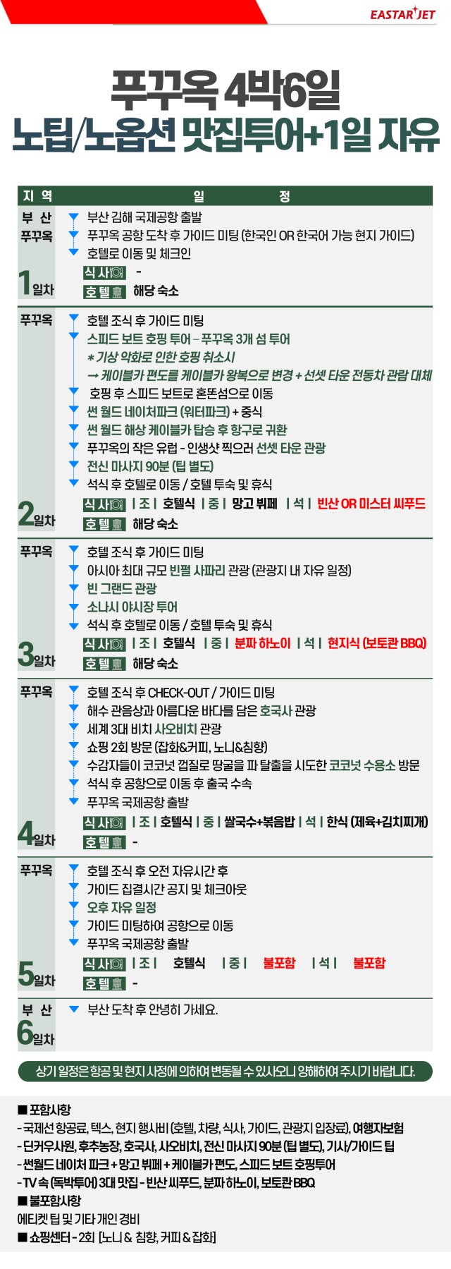 푸꾸옥 노팁노옵션 베스트웨스턴 5성급 맛집투어