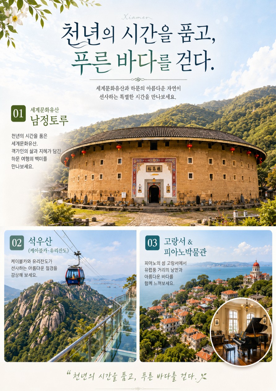 하문 샤먼 출발확정 남정토루 세계문화유산 노팁노옵션 vs 노팁노옵션노쇼핑