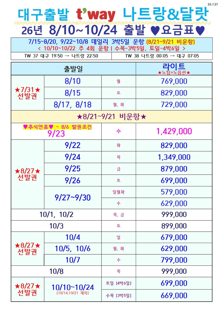 나트랑 달랏 노팁 노옵션 전일정 5성급호텔