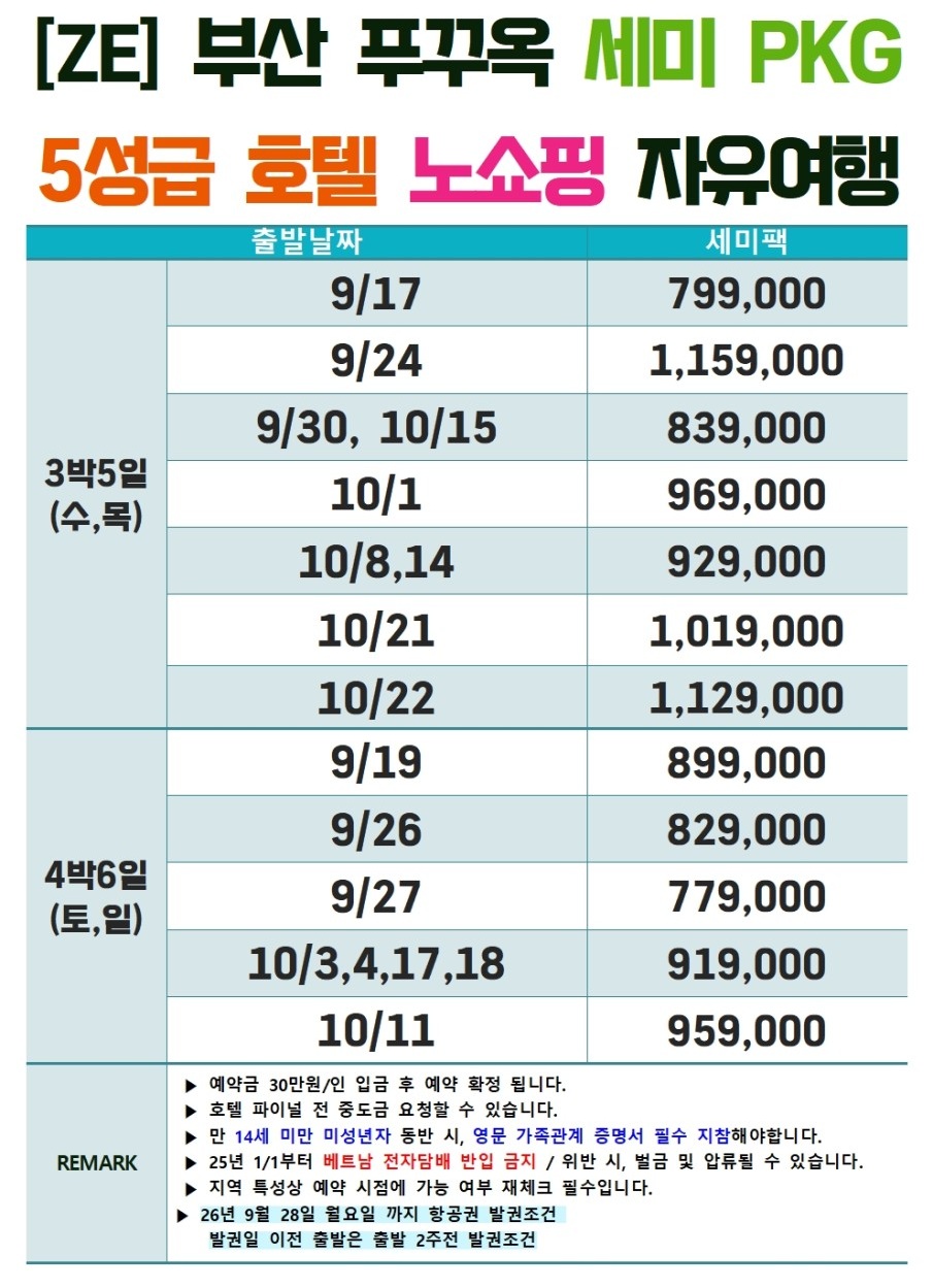 푸꾸옥 세미패키지 5성급호텔 노쇼핑 자유여행