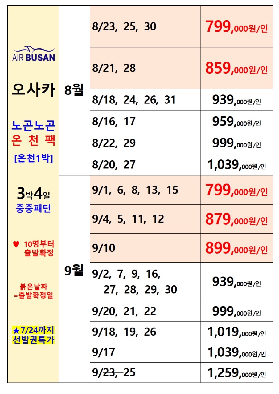 오사카 특가 중중패턴 나라 교토 고베or유니버셜스튜디오
