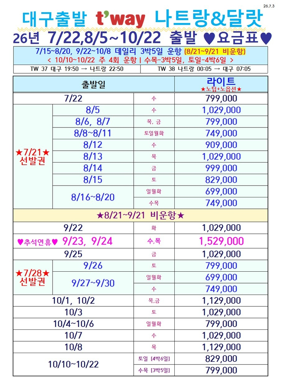 나트랑 달랏 노팁노옵션 라이트 전일정5성급호텔 여유로운일정