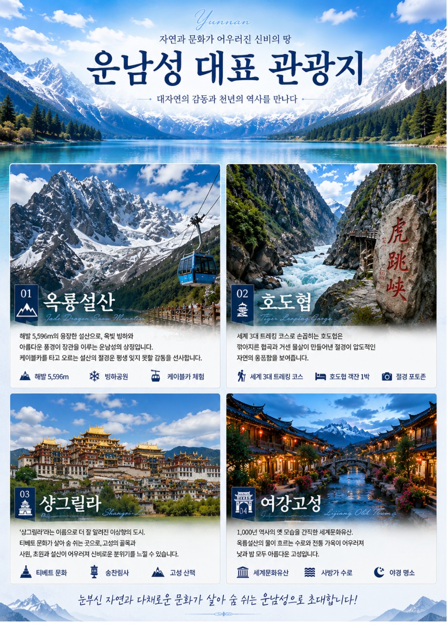 운남성 여강 옥룡설산 호도협트래킹 객잔 샹그릴라 준5성급