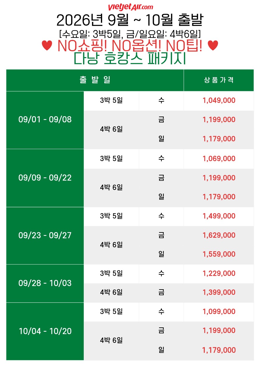 다낭 호캉스 노팁노옵션노쇼핑 자유일정2일 바나산 데이투어