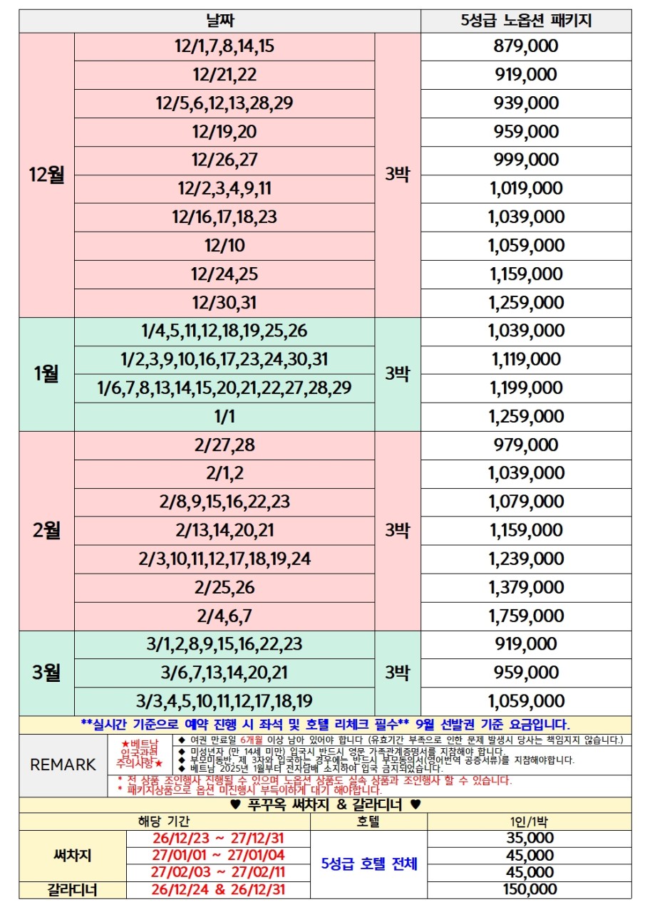 푸꾸옥 노옵션 최저가찬스 씨푸드세트 망고도시락 망고주스